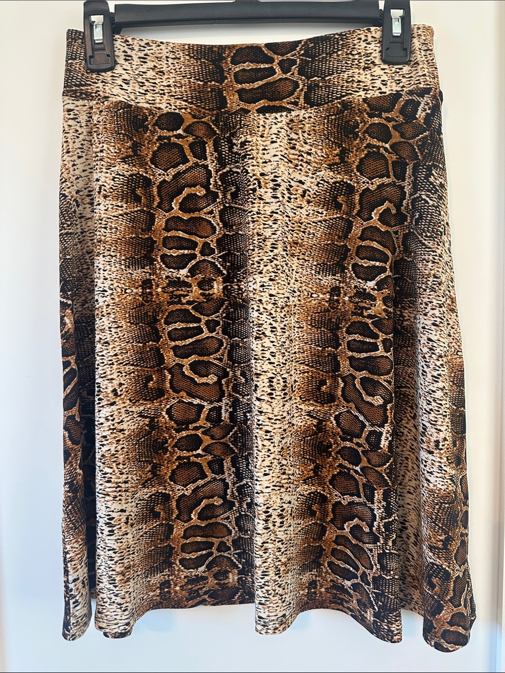 Veronica M Brown and Black Animal Print A-Line Skirt